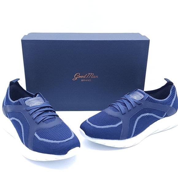 Good Man Brand GMB Knit Trainer Sky Captain Blue Men’s Italian Sneaker Size 12 - Picture 1 of 10